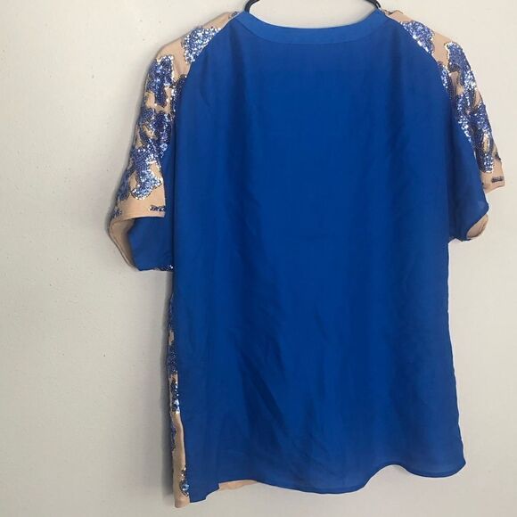Tracy Reese Neiman Marcus Target Blue Sequin Top - Picture 7 of 7